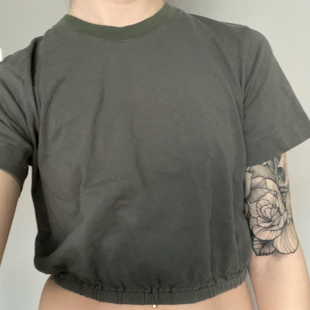 Crop army green tshirt from Wilfred